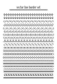 Vector lines, border divides set Stock Illustration