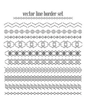 Vector lines, border divides set Stock Illustration