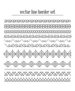 Vector lines, border divides set Stock Illustration
