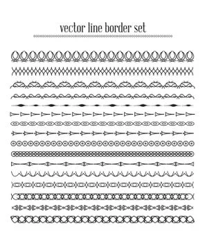 Vector lines, border divides set Stock Illustration
