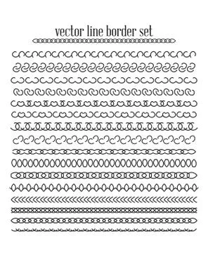 Vector lines, border divides set Stock Illustration