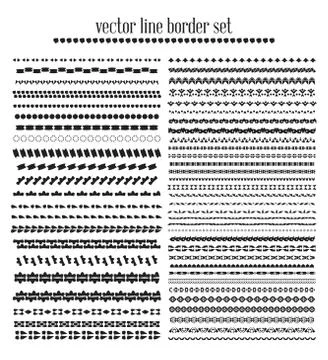 Vector lines, border divides set Stock Illustration