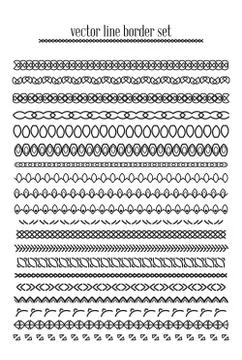 Vector lines, border divides set Stock Illustration
