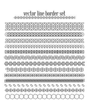 Vector lines, border divides set Stock Illustration