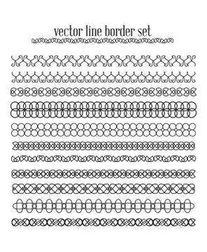 Vector lines, border divides set Stock Illustration
