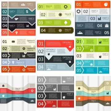 Vector lines infographics set. Stock Illustration
