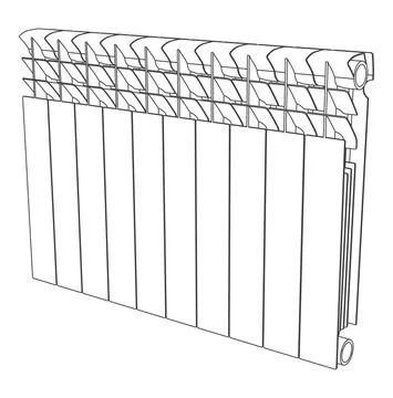 Vector link section heating radiator Stock Illustration