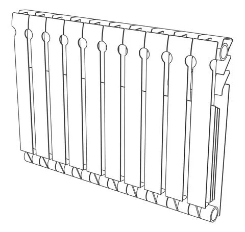 Vector link section heating radiator Stock Illustration