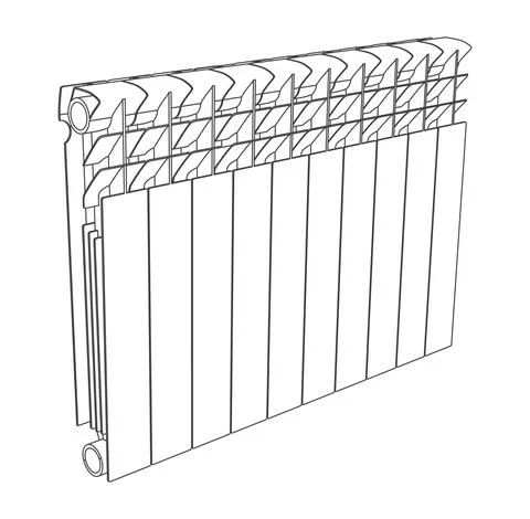Vector link section heating radiator Stock Illustration
