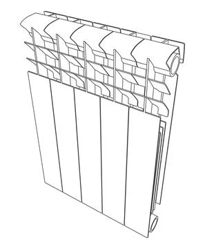 Vector link section heating radiator Stock Illustration
