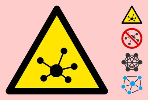 Vector Links Warning Triangle Sign Icon Illustrazione stock