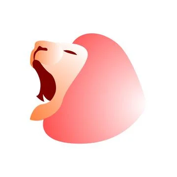 Vector lion in gradient style. Digital art Illustrazione stock