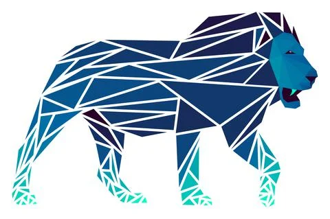 Vector lion in low poly style Stock Illustration