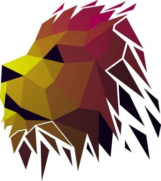 Vector lion in low poly style Stock Illustration