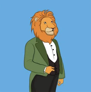 Vector of Lion in suit. Stock Illustration