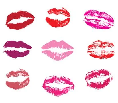 Vector lip kisses Stock Illustration