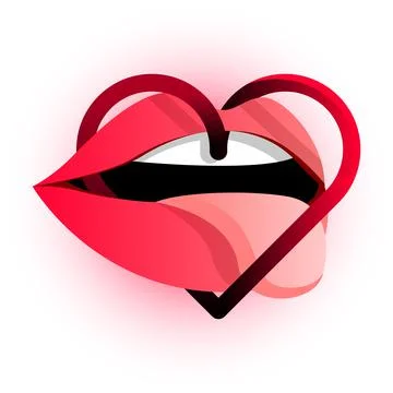 Vector lips in gradient style Stock Illustration