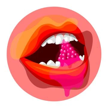 Vector lips in gradient style Stock Illustration