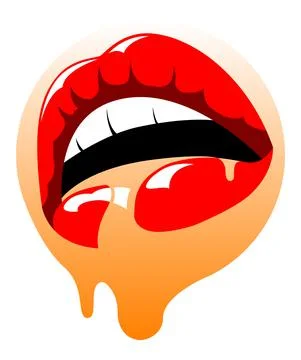 Vector lips in gradient style Stock Illustration