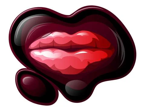 Vector lips in gradient style Stock Illustration