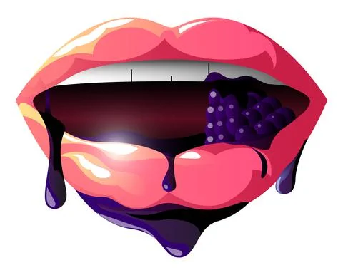 Vector lips in gradient style Stock Illustration
