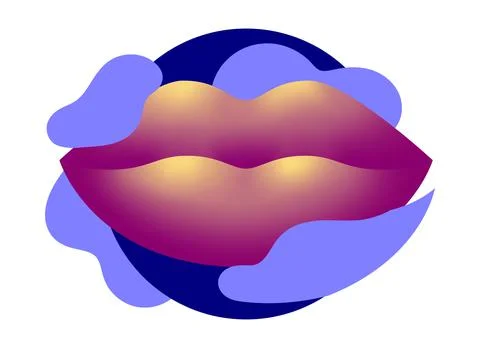 Vector lips in gradient style Stock Illustration