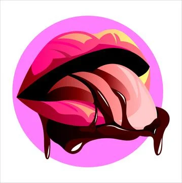 Vector lips in gradient style Stock Illustration