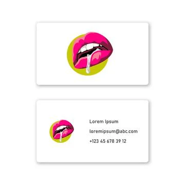 Vector lips in graphic style . Editable illustration Stock Illustration