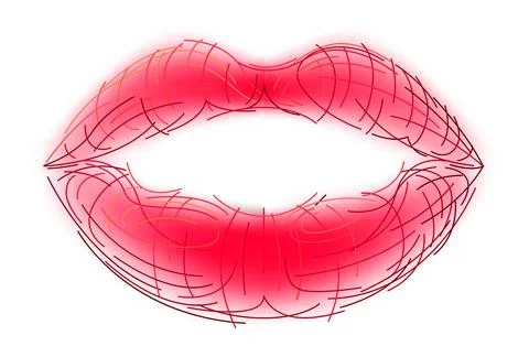 Vector lips in graphic style Illustrazione stock