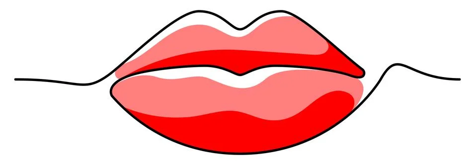 Vector lips in graphic style Stock Illustration