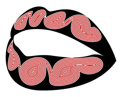 Vector lips in graphic style Stock Illustration