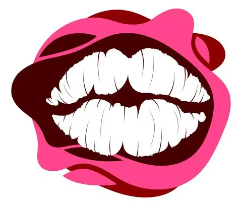 Vector lips in graphic style Stock Illustration