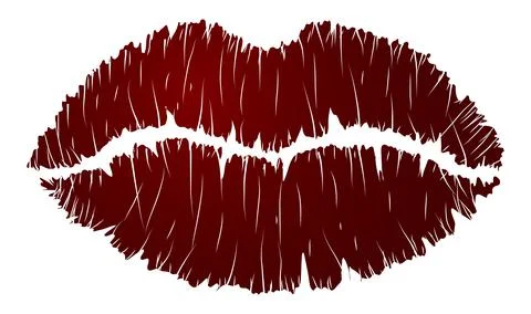 Vector lips in graphic style Stock Illustration