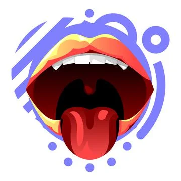 Vector lips in graphic style Stock Illustration