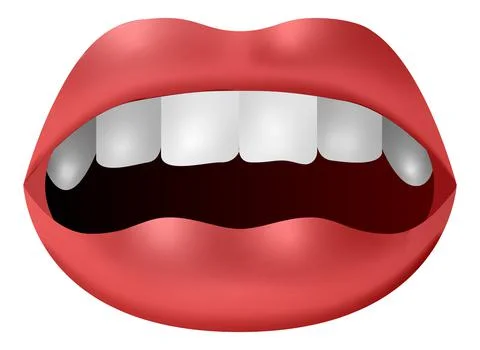 Vector lips in graphic style Stock Illustration