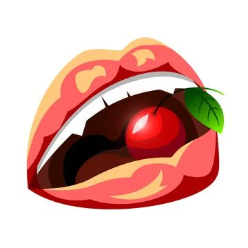 Vector lips in graphic style Stock Illustration