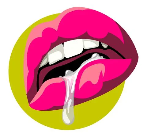 Vector lips in graphic style Stock Illustration