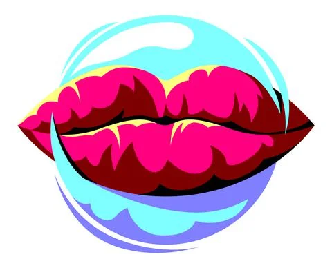 Vector lips in graphic style Stock Illustration