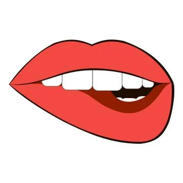 Vector lips, half-open mouth. Stock Illustration