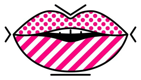 Vector lips in stroke style Stock Illustration