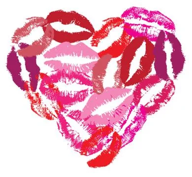 Vector lipstick heart Stock Illustration