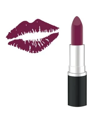 Vector Lipstick Kiss Stock Illustration