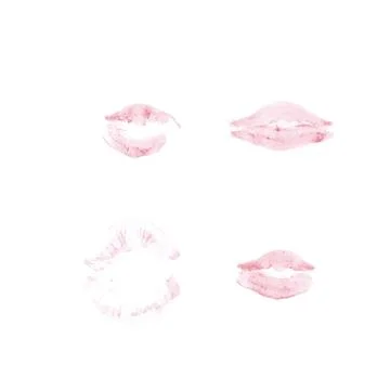 Vector lipstick or pencil texture of lip print Stock Illustration
