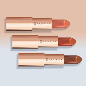 Vector Lipstick in Rose Gold Packaging Stock Illustration