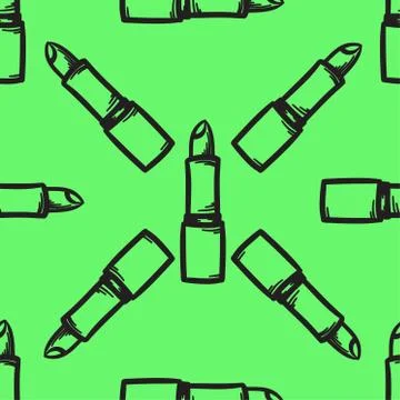 Vector lipstick seamless pattern. Modern texture. Repeating endless abstract  Illustrazione stock