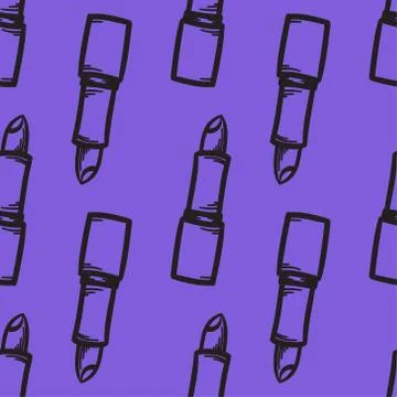 Vector lipstick seamless pattern. Modern texture. Repeating endless abstract  Stock Illustration