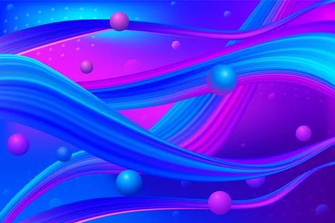 Vector liquid colorful flow background. Wave cover. Neon fluid banner. Stock Illustration