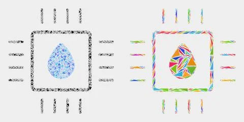 Vector Liquid Processor Mosaic Icon of Triangles 스톡 일러스트