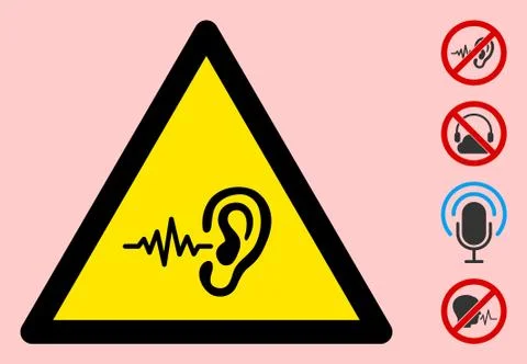 Vector Listen Signal Warning Triangle Sign Icon イラスト素材