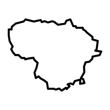 Vector lithuania outline map on white background Stock Illustration